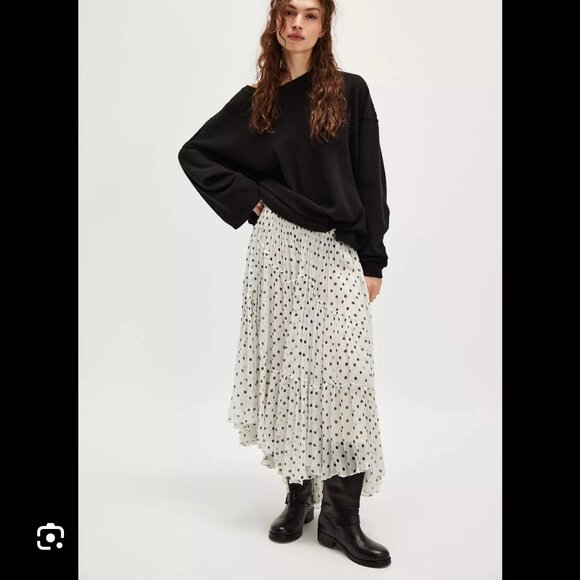new FREE PEOPLE one ember printed layered midi skirt xs - Picture 2 of 2